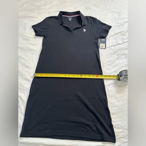 U.S. Polo Assn. Black Cotton Polo T-Shirt Dress M NWT - Picture 11 of 11
